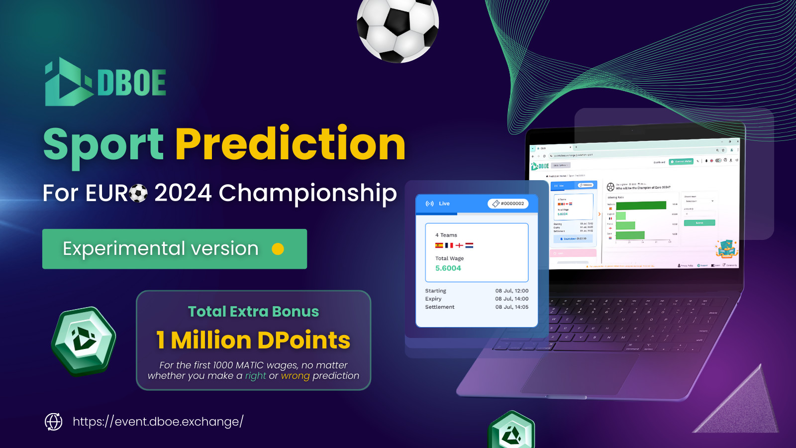 ⚽️ Sport Prediction Launch [Experiment]: Predict Euro Champion to Earn Total Rewards 1 Million D-Points 🏆