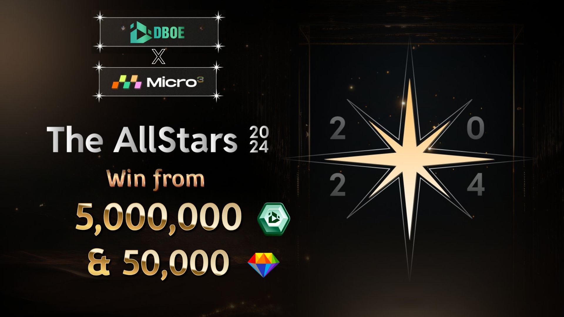 DBOE x Micro3’s AllStars 2024 Event – Earn 5,000,000 DBOE Points & 50,000 MXP!